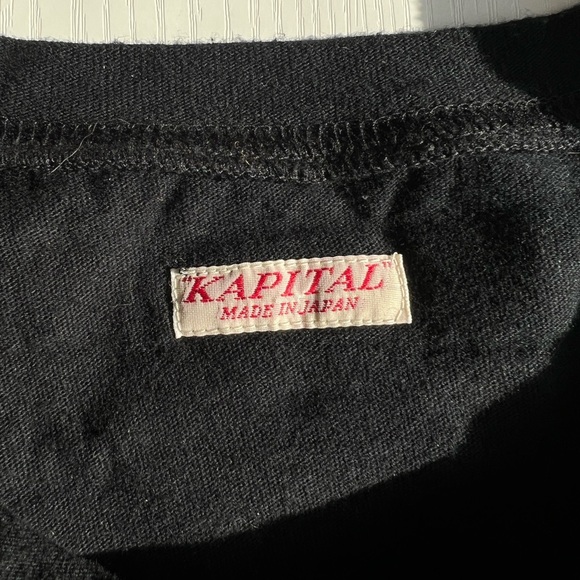 KAPITAL Crew-T Bone Tee T-shirt Skeleton Black/White - Picture 8 of 8